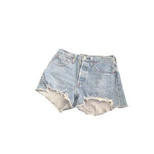 Women’s 501 Levi’s Jean Shorts Soze 27 Distressed Button Fly
